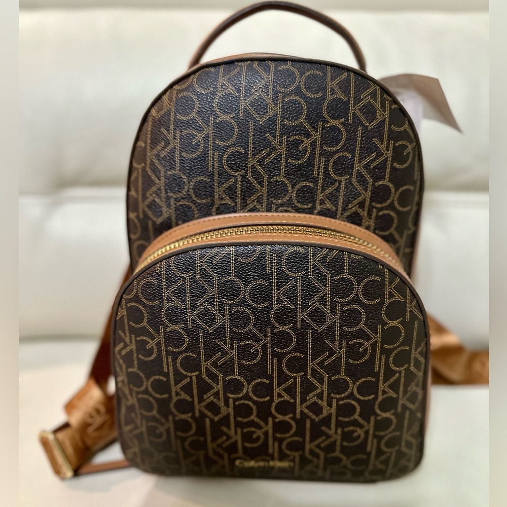 Calvin Klein Backpack in monogrammed leather